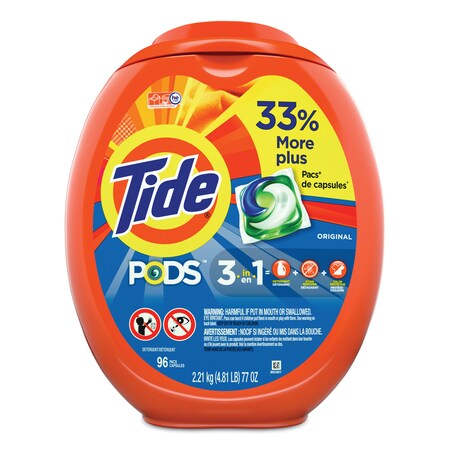 Tide Detergent Pods, Tide Original Scent, 96/Tub, PK4 80145